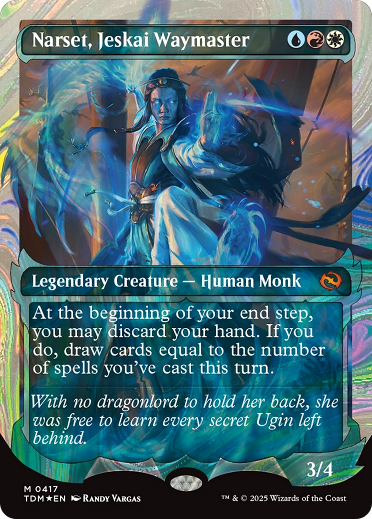 Narset, Jeskai Waymaster (Showcase) (Halo Foil) [Tarkir: Dragonstorm] | Pegasus Games WI