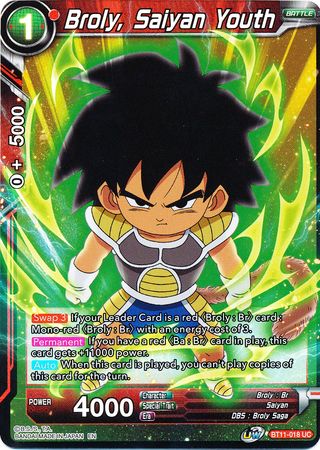 Broly, Saiyan Youth (BT11-018) [Vermilion Bloodline 2nd Edition] | Pegasus Games WI