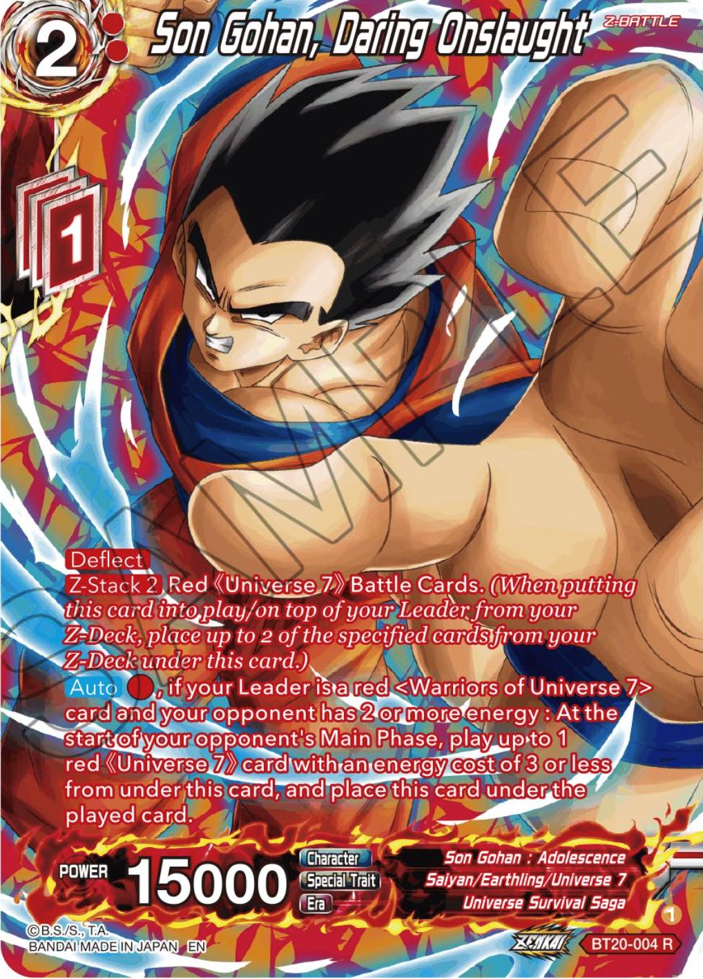 Son Gohan, Daring Onslaught (Silver Foil) (BT20-004) [Power Absorbed] | Pegasus Games WI