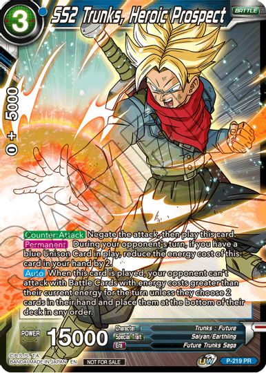 SS2 Trunks, Heroic Prospect (Event Pack 08) (P-219) [Tournament Promotion Cards] | Pegasus Games WI