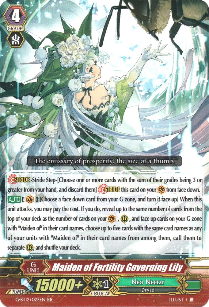 Maiden of Fertility Governing Lily (G-BT12/023EN) [Dragon King's Awakening] | Pegasus Games WI