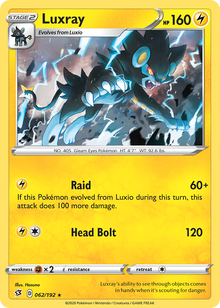 Luxray (062/192) [Sword & Shield: Rebel Clash] | Pegasus Games WI