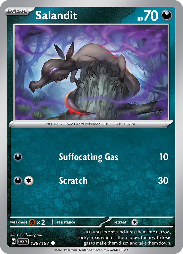 Salandit (139/197) [Scarlet & Violet: Obsidian Flames] | Pegasus Games WI