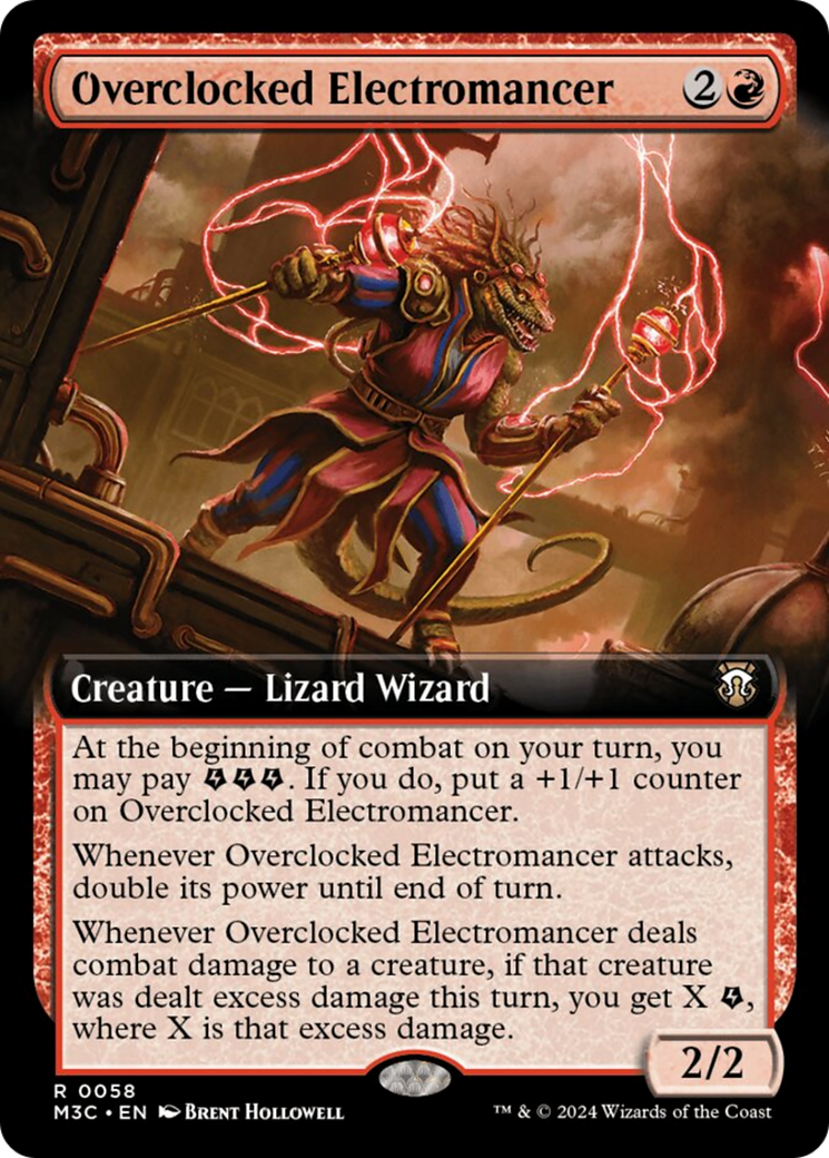 Overclocked Electromancer (Extended Art) (Ripple Foil) [Modern Horizons 3 Commander] | Pegasus Games WI