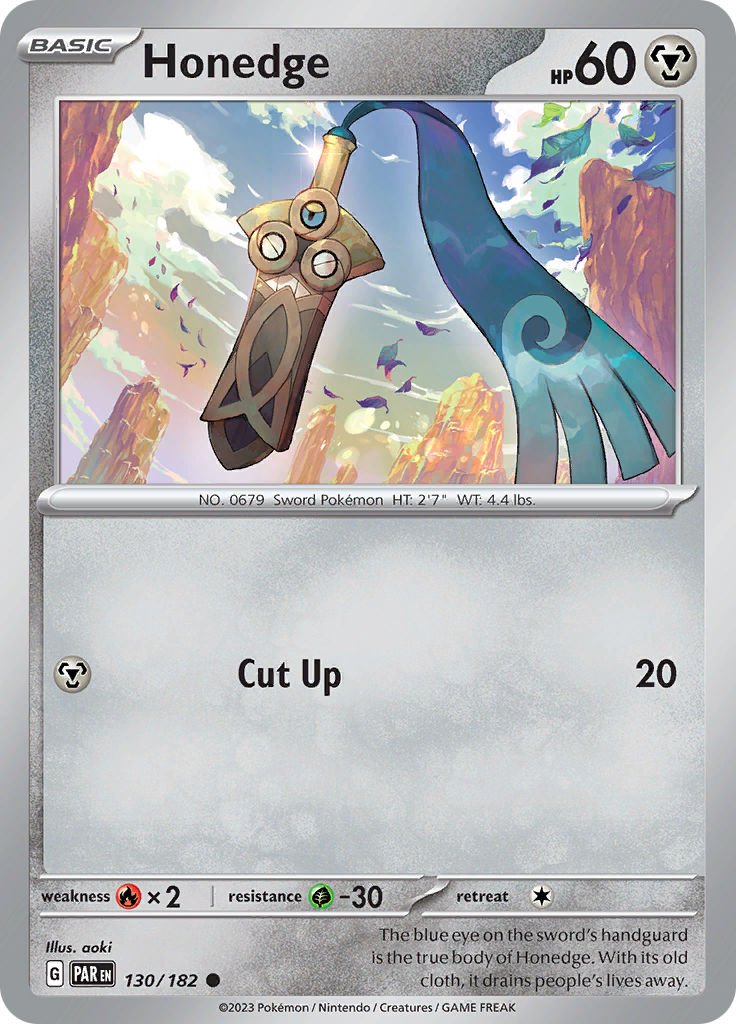 Honedge (130/182) [Scarlet & Violet: Paradox Rift] | Pegasus Games WI