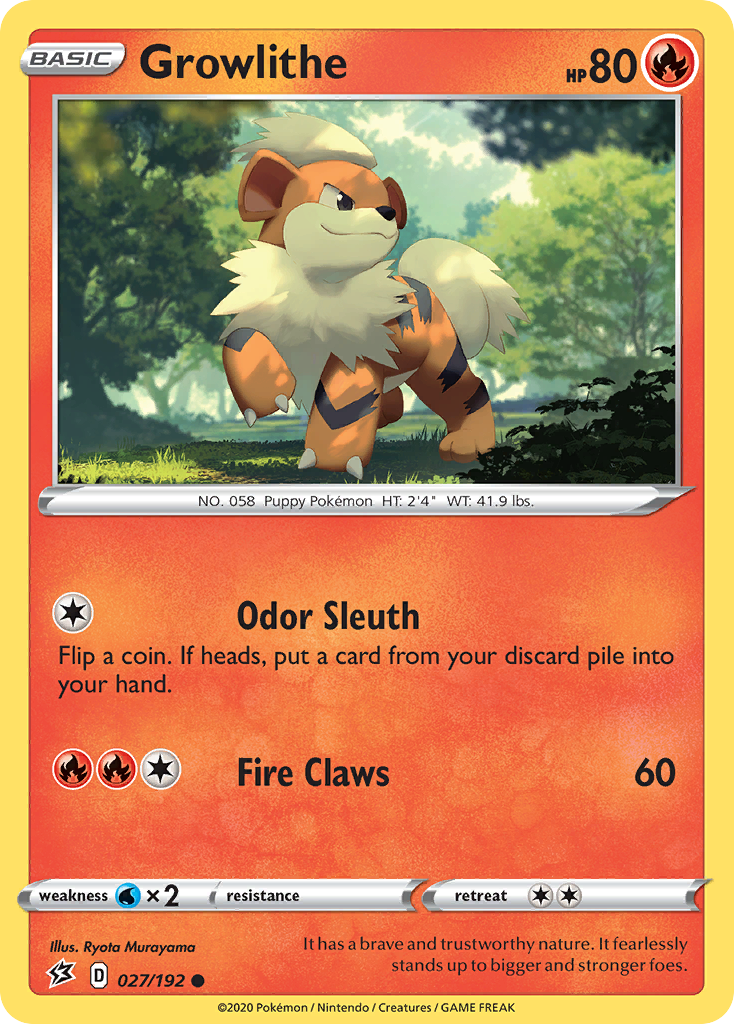 Growlithe (027/192) [Sword & Shield: Rebel Clash] | Pegasus Games WI