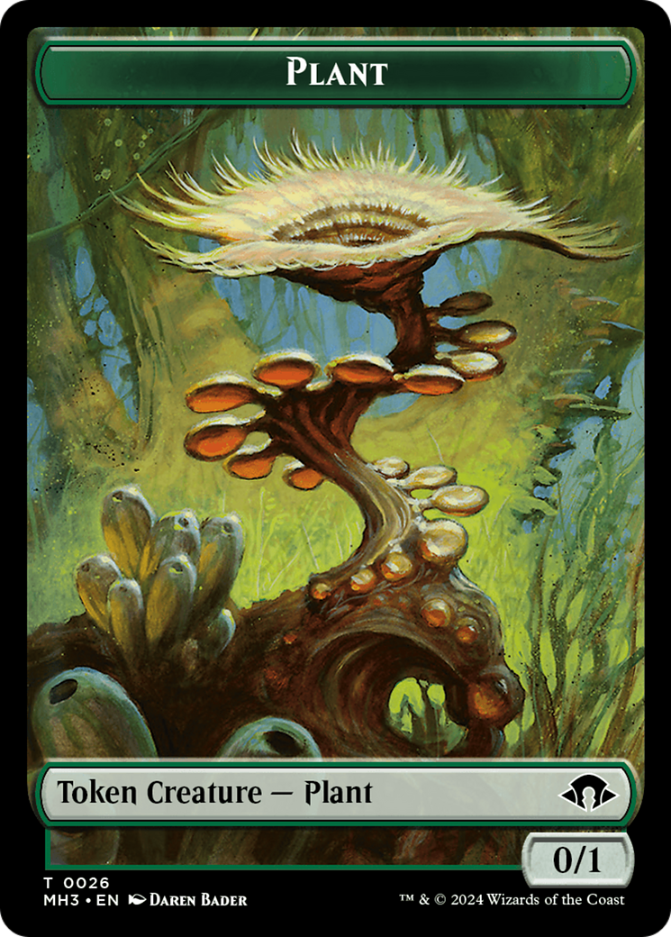 Plant (Ripple Foil) // Zombie Double-Sided Token [Modern Horizons 3 Tokens] | Pegasus Games WI