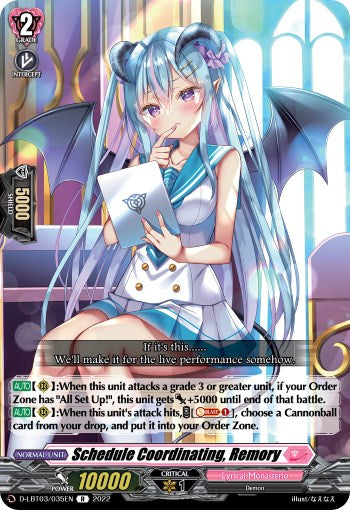 Schedule Coordinating, Remory (D-LBT03/035EN) [Lyrical Monasterio: Summertime Memories!] | Pegasus Games WI