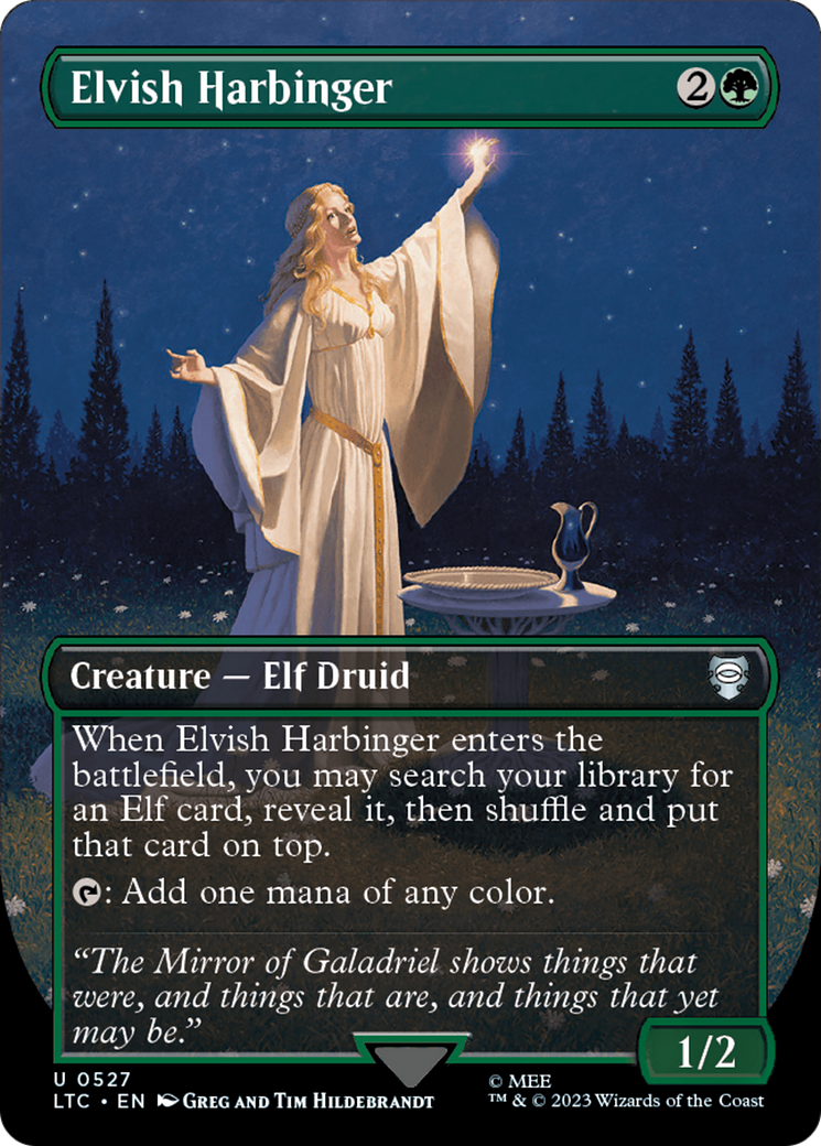 Elvish Harbinger (Borderless) [The Lord of the Rings: Tales of Middle-Earth Commander] | Pegasus Games WI