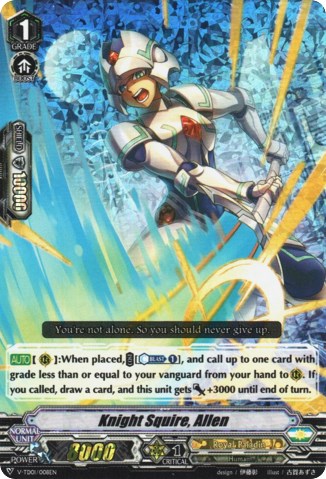Knight Squire, Allen (RRR Foil) (V-TD01/008EN) [Aichi Sendou] | Pegasus Games WI
