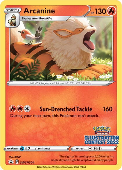 Arcanine (SWSH304) (Illustration Contest 2022) [Sword & Shield: Black Star Promos] | Pegasus Games WI