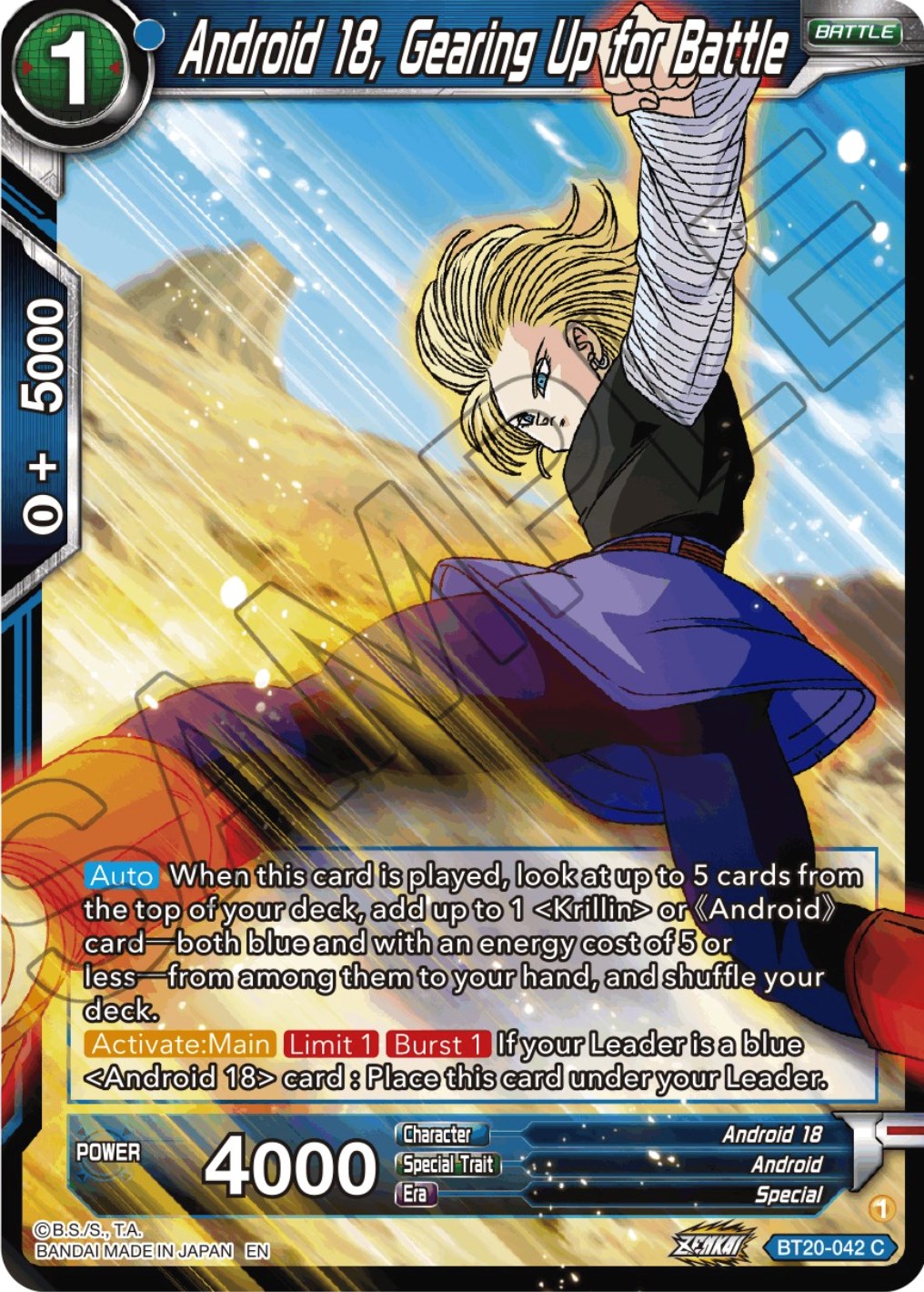 Android 18, Gearing Up for Battle (BT20-042) [Power Absorbed] | Pegasus Games WI