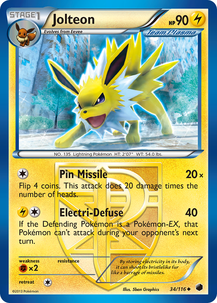 Jolteon (34/116) [Black & White: Plasma Freeze] | Pegasus Games WI