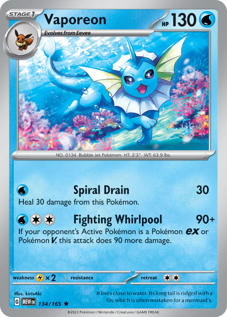 Vaporeon (134/165) [Scarlet & Violet 151] | Pegasus Games WI