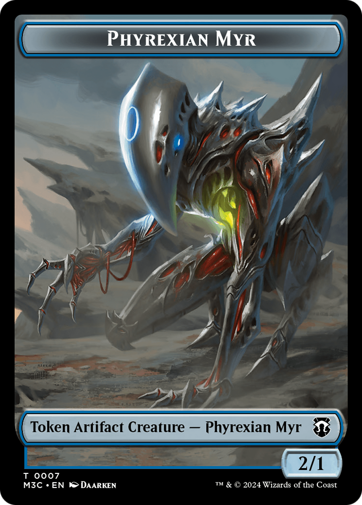 Phyrexian Myr (Ripple Foil) // Servo Double-Sided Token [Modern Horizons 3 Commander Tokens] | Pegasus Games WI