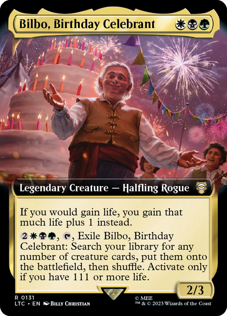 Bilbo, Birthday Celebrant (Extended Art) [The Lord of the Rings: Tales of Middle-Earth Commander] | Pegasus Games WI