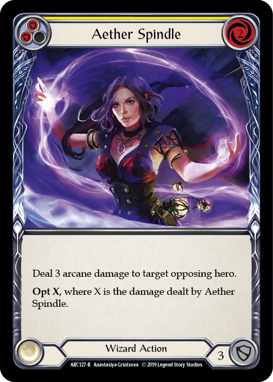 Aether Spindle (Yellow) [ARC127-R] (Arcane Rising)  1st Edition Rainbow Foil | Pegasus Games WI