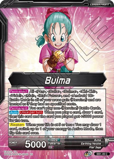 Bulma // Bulma, Life of a Heroine (EB1-49) [Battle Evolution Booster] | Pegasus Games WI