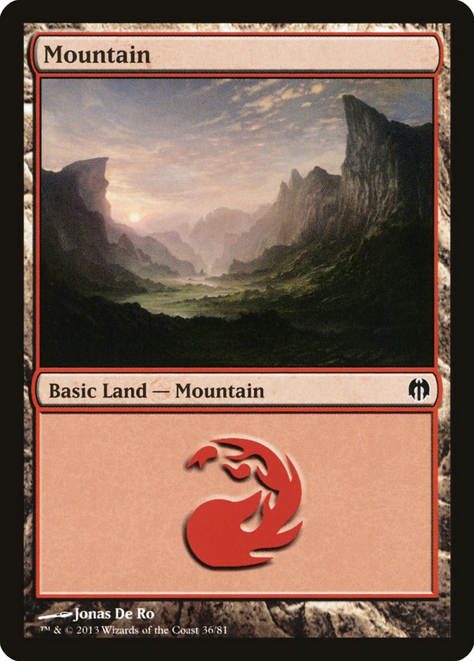 Mountain (36) [Duel Decks: Heroes vs. Monsters] | Pegasus Games WI