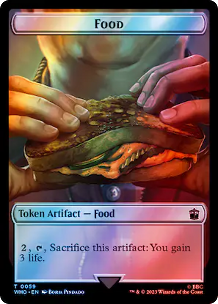 Alien Rhino // Food (0059) Double-Sided Token (Surge Foil) [Doctor Who Tokens] | Pegasus Games WI