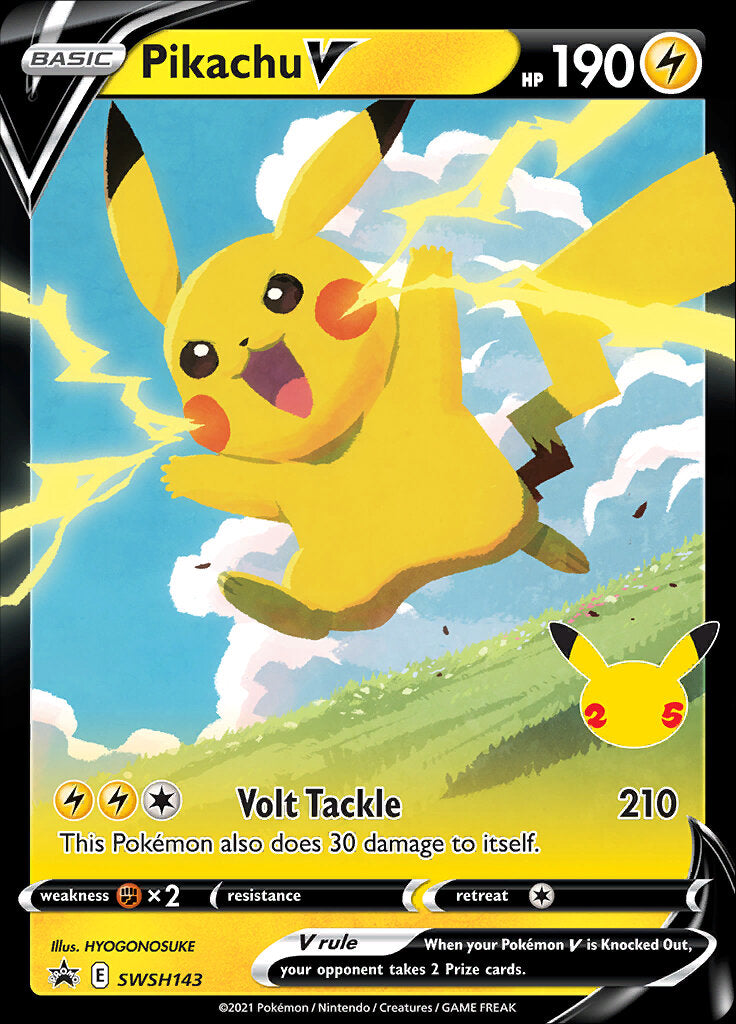 Pikachu V (SWSH143) (Celebrations) [Sword & Shield: Black Star Promos] | Pegasus Games WI