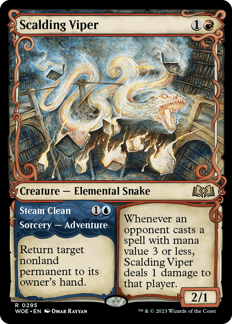 Scalding Viper // Steam Clean (Showcase) [Wilds of Eldraine] | Pegasus Games WI