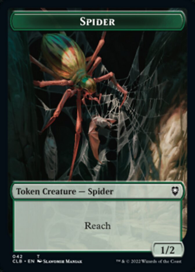 Spider // Human Double-Sided Token [Commander Legends: Battle for Baldur's Gate Tokens] | Pegasus Games WI
