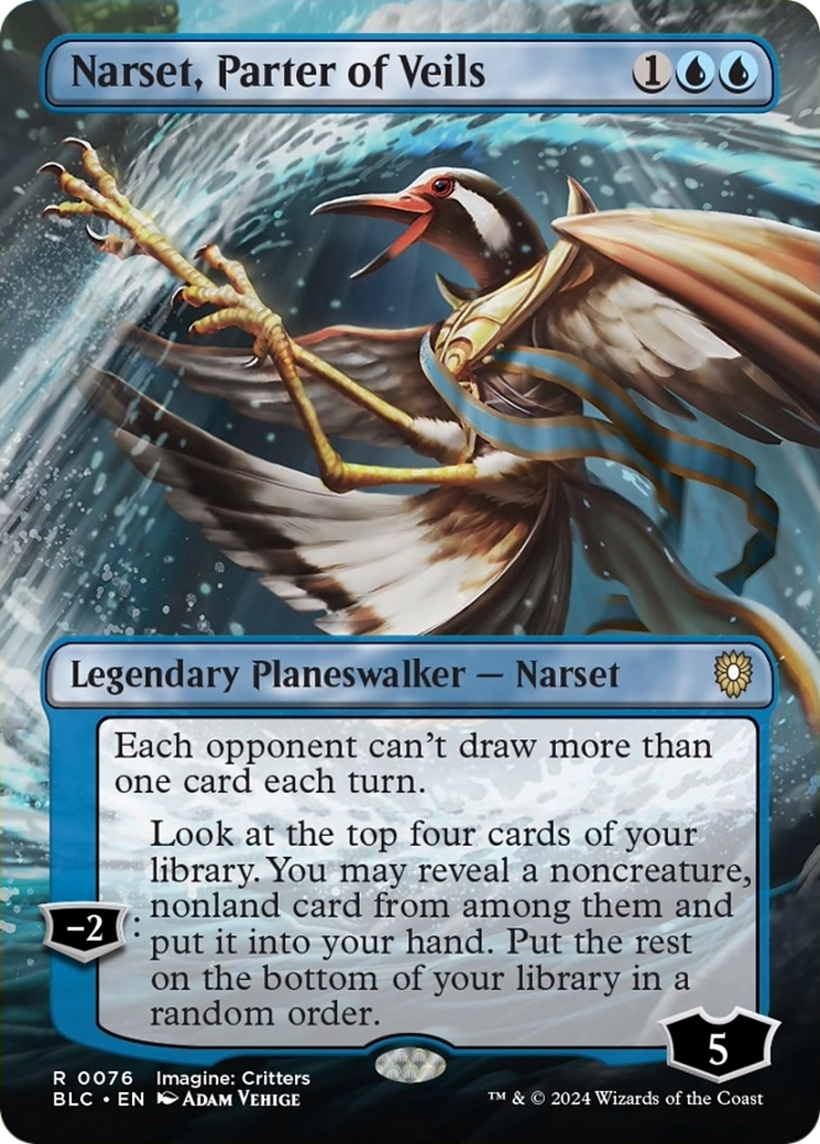 Narset, Parter of Veils (Borderless) [Bloomburrow Commander] | Pegasus Games WI