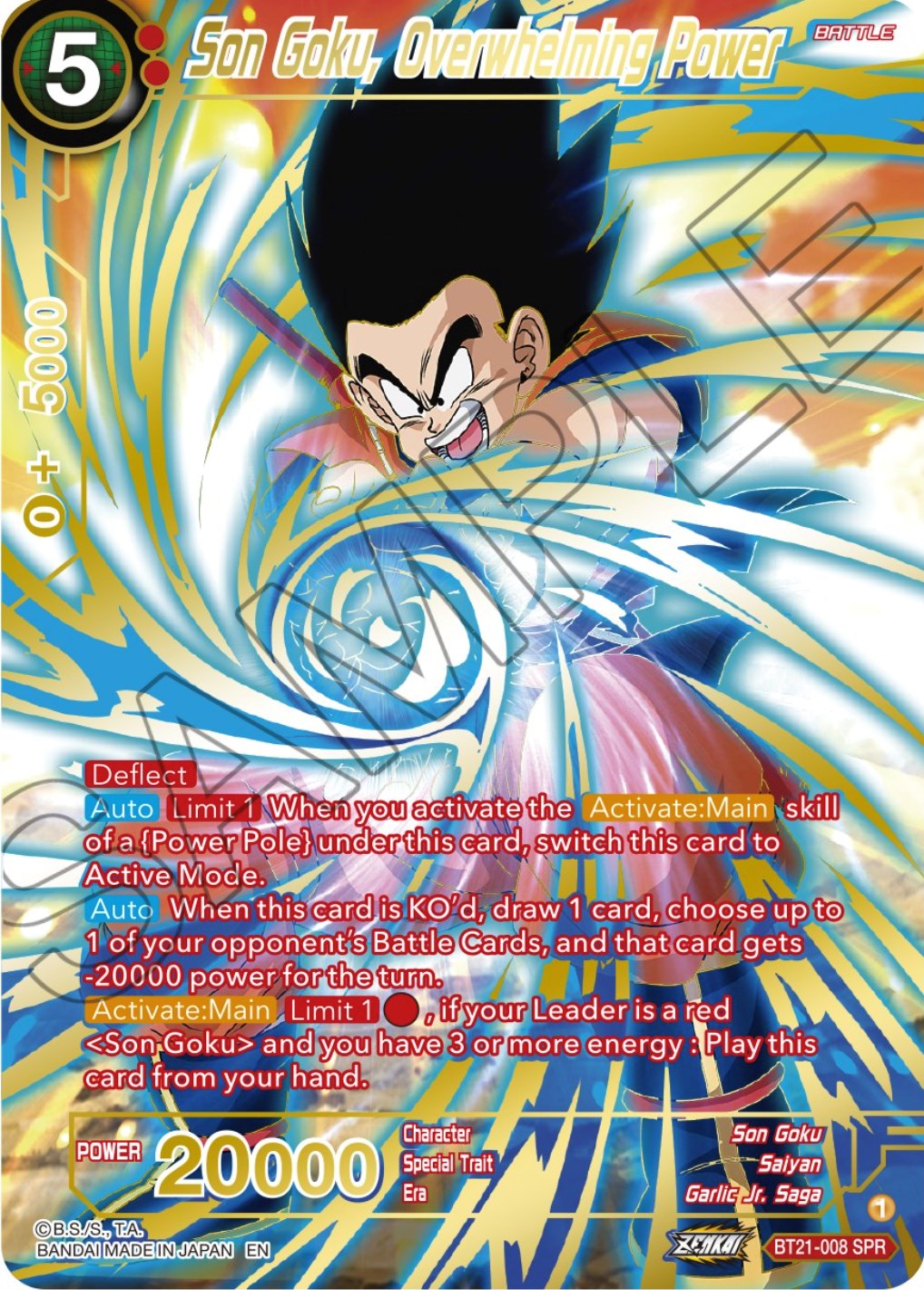 Son Goku, Overwhelming Power (SPR) (BT21-008) [Wild Resurgence] | Pegasus Games WI