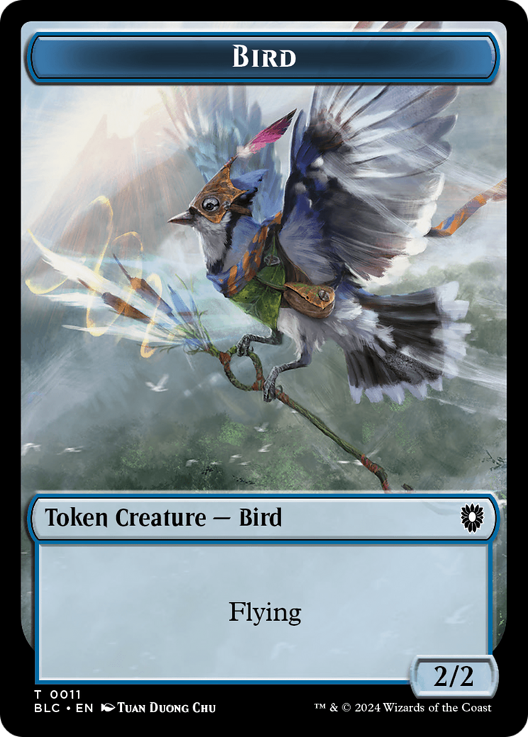 Bird (011) // Shark Double-Sided Token [Bloomburrow Commander Tokens] | Pegasus Games WI