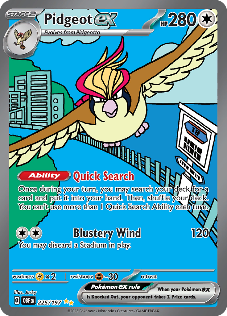 Pidgeot ex (225/197) [Scarlet & Violet: Obsidian Flames] | Pegasus Games WI