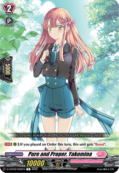 Pure and Proper, Yakomina (D-LBT02/036EN) [Lyrical Monasterio: It's a New School Term!] | Pegasus Games WI