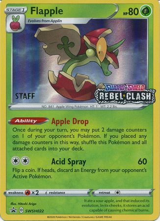 Flapple (SWSH022) (Staff Prerelease Promo) [Sword & Shield: Black Star Promos] | Pegasus Games WI