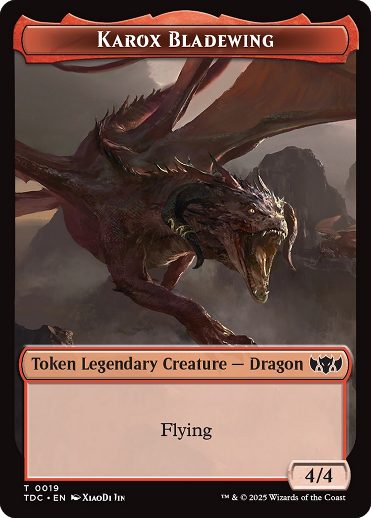 Karox Bladewing // Copy Double-Sided Token [Tarkir: Dragonstorm Commander Tokens] | Pegasus Games WI