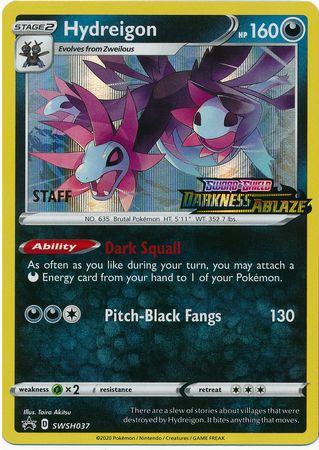 Hydreigon (SWSH037) (Staff Prerelease Promo) [Sword & Shield: Black Star Promos] | Pegasus Games WI