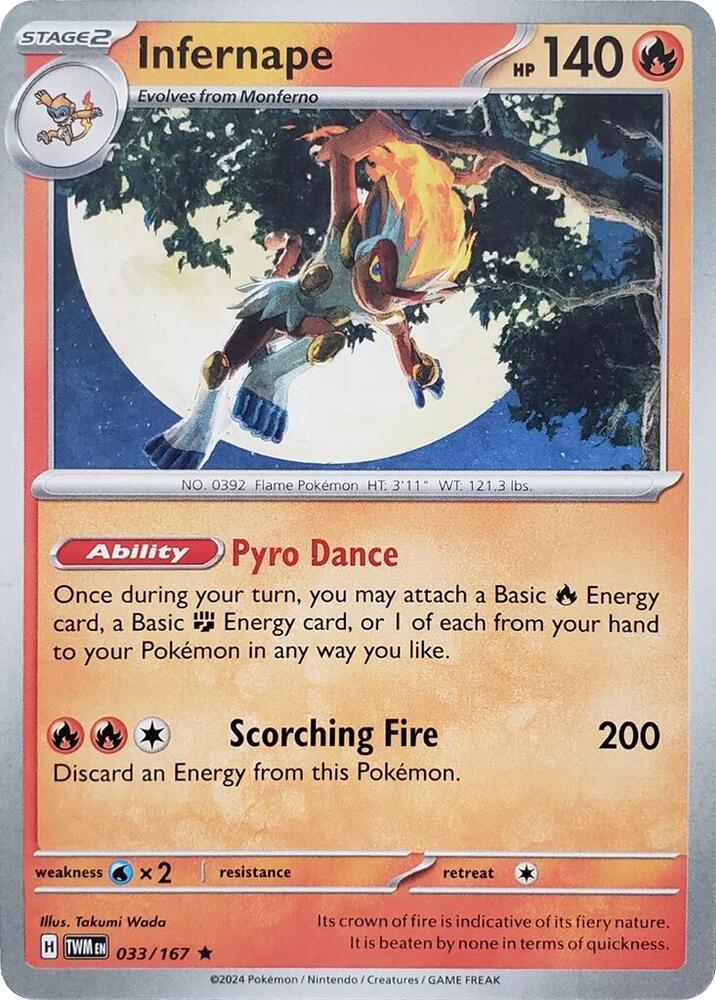 Infernape (033/167) (Theme Deck Exclusive) [Scarlet & Violet: Twilight Masquerade] | Pegasus Games WI