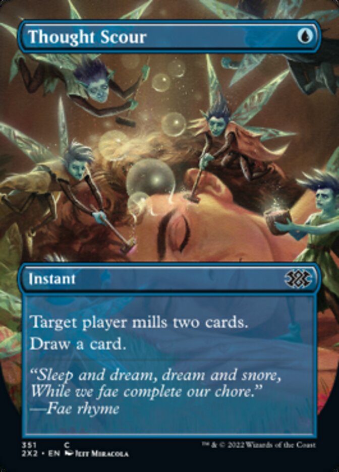 Thought Scour (Borderless Alternate Art) [Double Masters 2022] | Pegasus Games WI