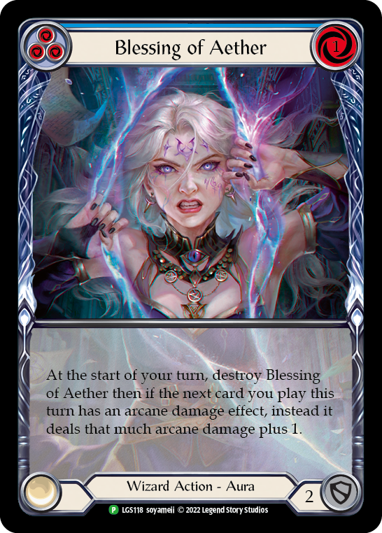 Blessing of Aether (Blue) [LGS118] (Promo)  Rainbow Foil | Pegasus Games WI