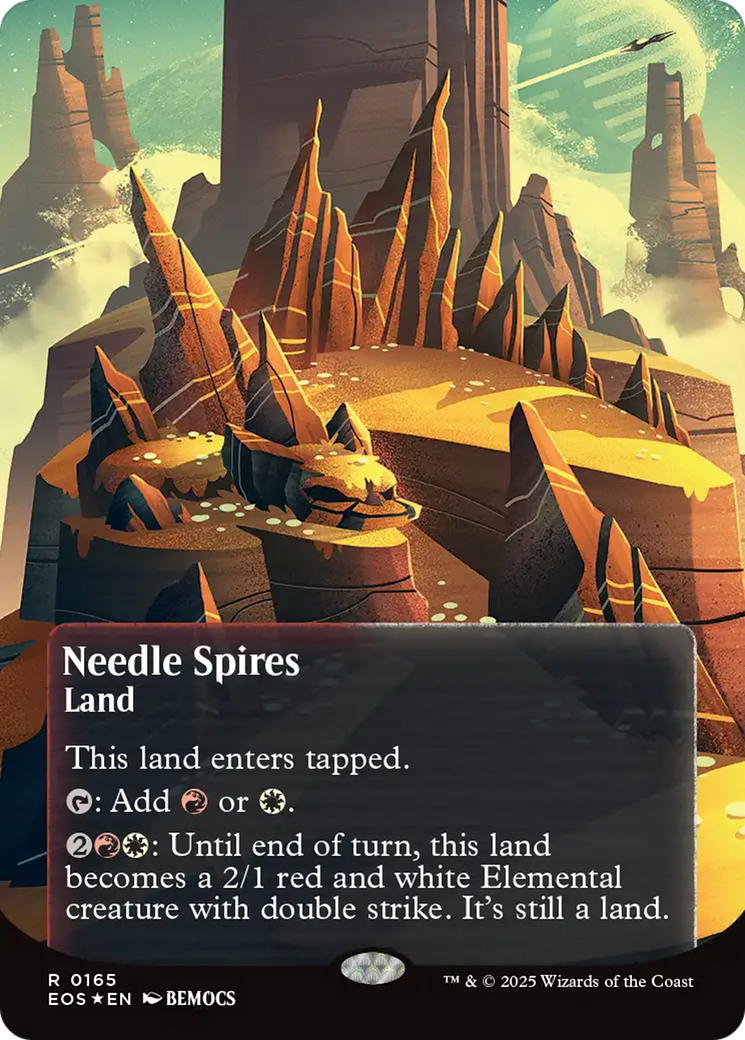 Needle Spires (0165) (Borderless) (Galaxy Foil) [Edge of Eternities: Stellar Sights] | Pegasus Games WI