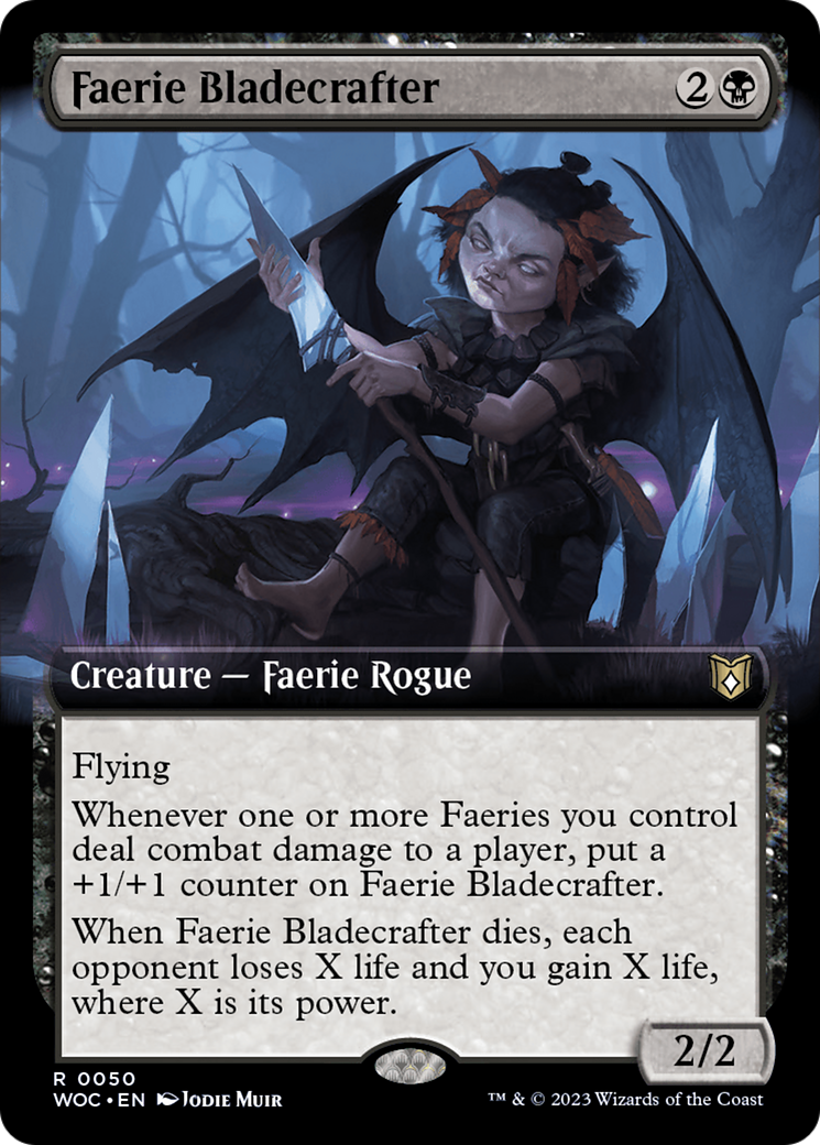 Faerie Bladecrafter (Extended Art) [Wilds of Eldraine Commander] | Pegasus Games WI