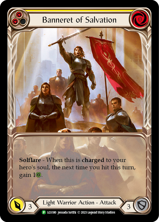 Banneret of Salvation (Extended Art) [LGS180] (Promo)  Rainbow Foil | Pegasus Games WI