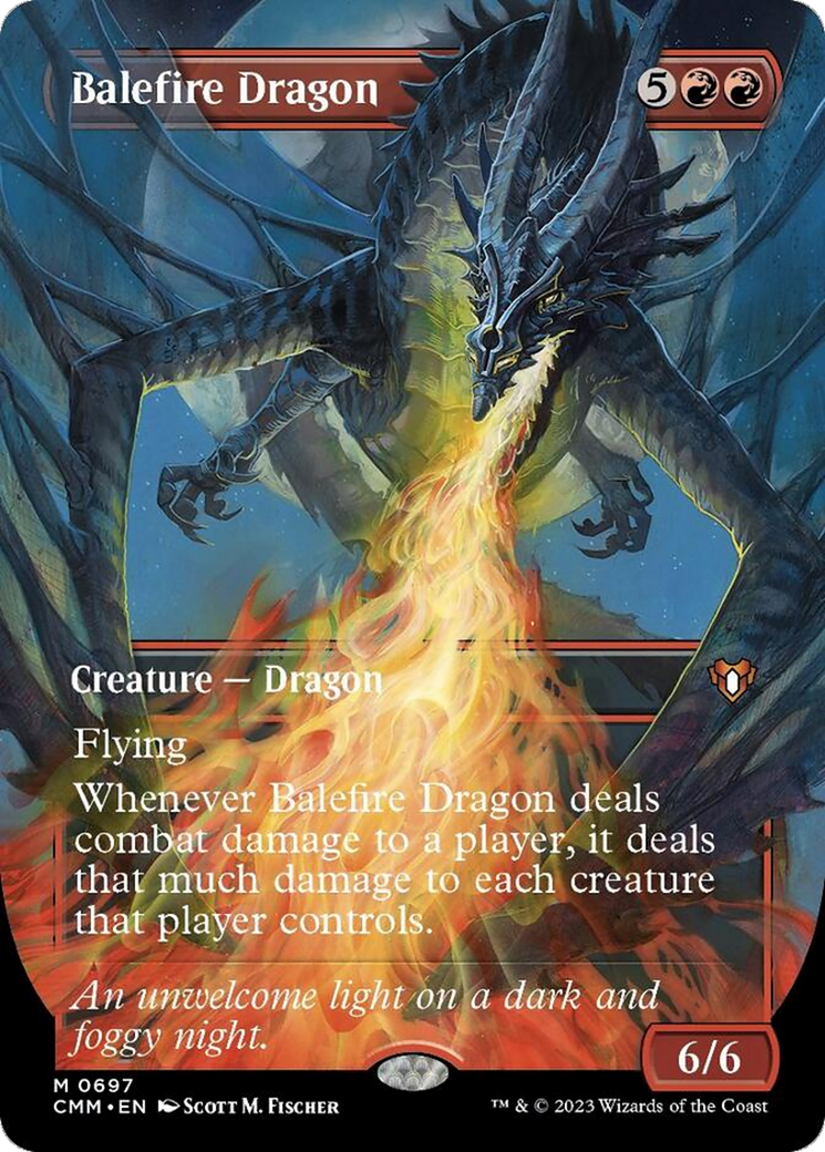 Balefire Dragon (Borderless Alternate Art) [Commander Masters] | Pegasus Games WI