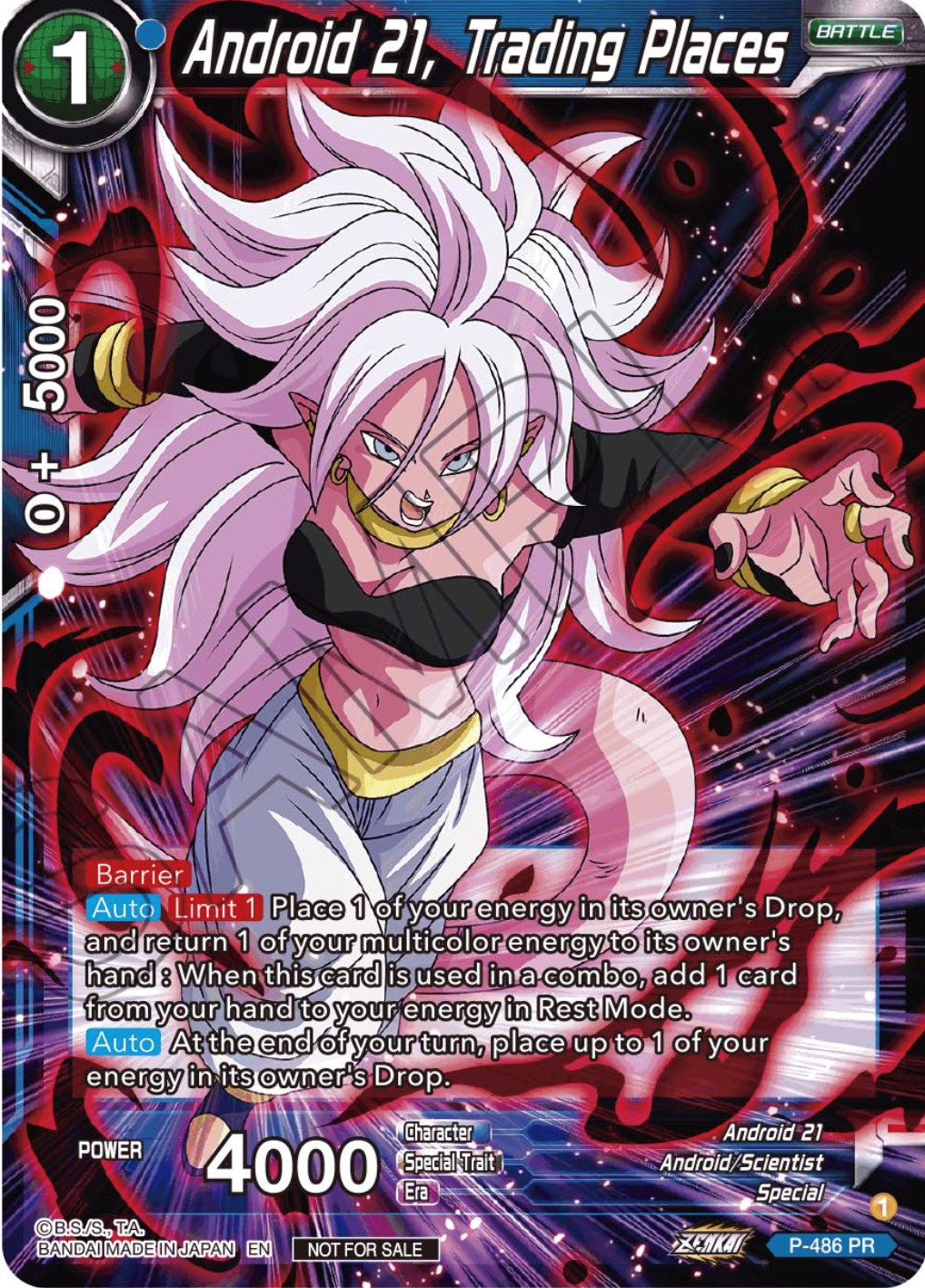 Android 21, Trading Places (Zenkai Series Tournament Pack Vol.3) (P-486) [Tournament Promotion Cards] | Pegasus Games WI