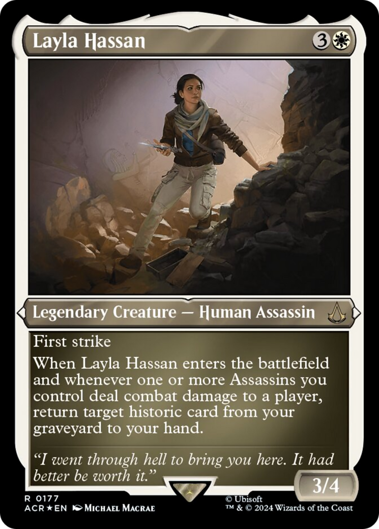 Layla Hassan (Foil Etched) [Assassin's Creed] | Pegasus Games WI