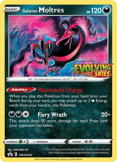 Galarian Moltres (SWSH125) (Prerelease Promo) [Sword & Shield: Black Star Promos] | Pegasus Games WI