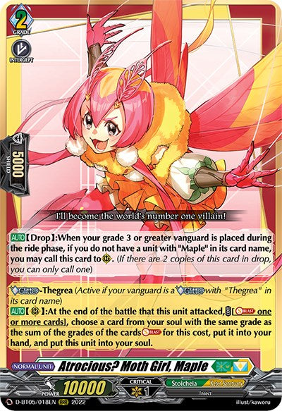 Atrocious? Moth Girl, Maple (D-BT05/018EN) [Triumphant Return of the Brave Heroes] | Pegasus Games WI