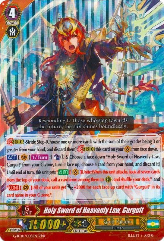 Holy Sword of Heavenly Law, Gurguit (G-BT10/005EN) [Raging Clash of the Blade Fangs] | Pegasus Games WI