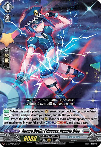 Aurora Battle Princess, Kyanite Blue (D-SD05/003EN) [Tomari Seto: Aurora Valkyrie] | Pegasus Games WI