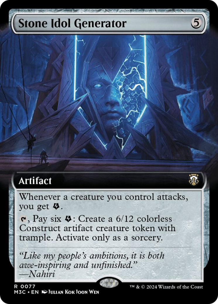 Stone Idol Generator (Extended Art) (Ripple Foil) [Modern Horizons 3 Commander] | Pegasus Games WI