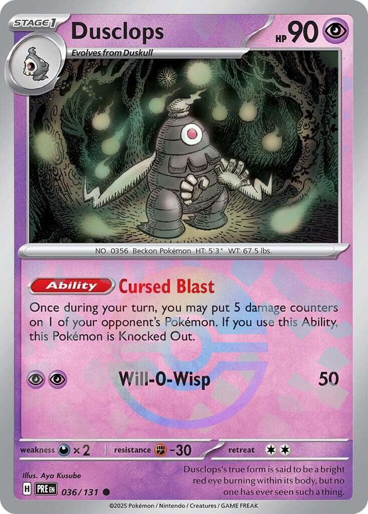 Dusclops (036/131) (Poke Ball Pattern) [Scarlet & Violet: Prismatic Evolutions] | Pegasus Games WI